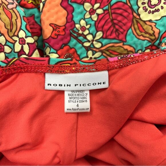 Robin Piccone Bibi Side-Cut Out Floral One-Piece Swimsuit 4 Small - Picture 3 of 7